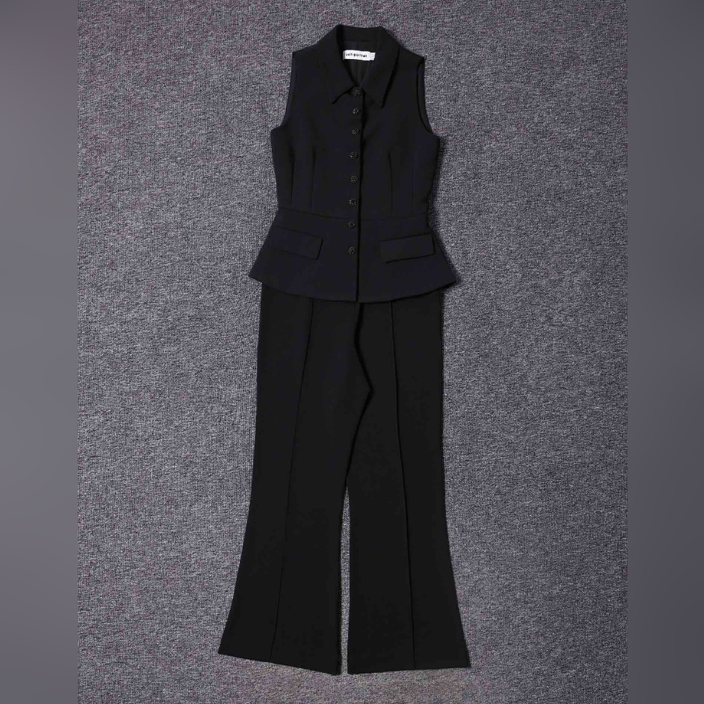 Self-Portrait Tailored Jumpsuit in Black - Picture 7 of 13